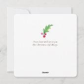 雪の狐たちの平和なホリデーカード シーズンカード (裏面)