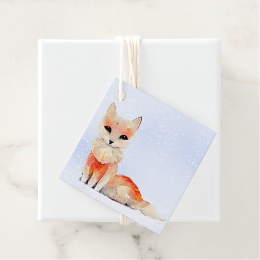 雪の狐のクリスマスギフトタグ フェイバータグ (インサイチュ)