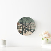 雪の狩人-1565年1月 ラウンド壁時計 (ホーム)