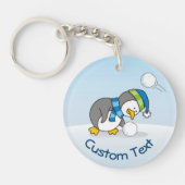 雪の玉キーチェーンをもらった小さなペンギン キーホルダー (正面)