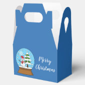 雪の球体雪だるまと松の木 フェイバーボックス (オープン)