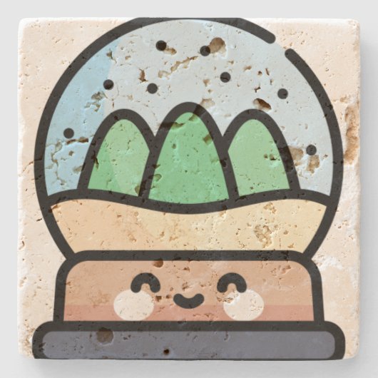 雪の球体 ストーンコースター (正面)