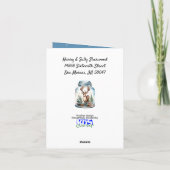 雪の瓶の雪の結晶 青 カード (裏面)