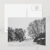 雪の田舎 ポストカード (正面/裏面)