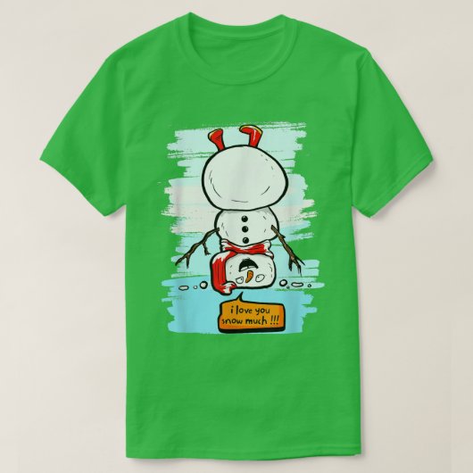 雪の男が大好き Tシャツ (デザイン正面)