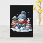 雪の男が本を読むのが好きな人 図書館員 本虫 チャンピオン カード (黄色い花)