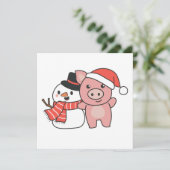 雪の男と冬の豚のクリスマス招待状 招待状 (スタンド正面)