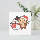 雪の男と猿が冬のクリスマスに招待する 招待状 (スタンド正面)