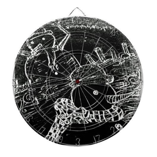 雪の男とYaieの黒いクリスマス ダーツボード (正面)