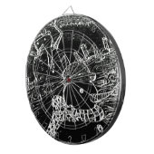 雪の男とYaieの黒いクリスマス ダーツボード (正面右)