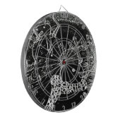 雪の男とYaieの黒いクリスマス ダーツボード (正面左)