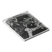 雪の男とYaieの黒いクリスマス ノートパッド (アングル)