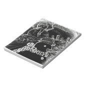 雪の男とYaieの黒いクリスマス ノートパッド (回転)