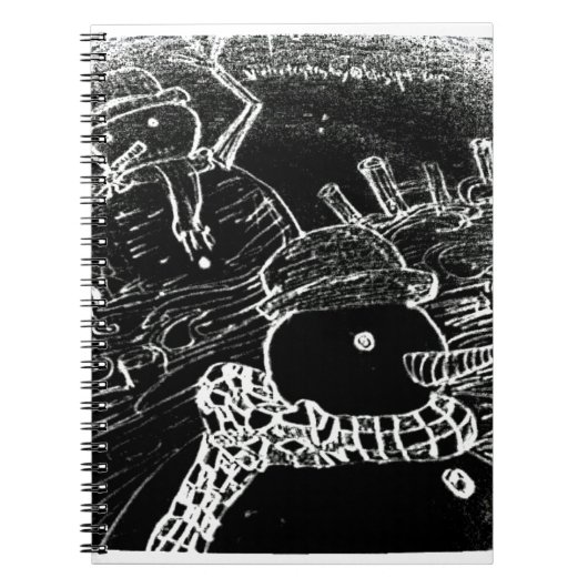 雪の男とYaieの黒いクリスマス ノートブック (正面)