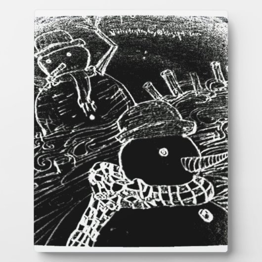 雪の男とYaieの黒いクリスマス フォトプラーク (正面)