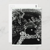 雪の男とYaieの黒いクリスマス ポストカード (正面/裏面)