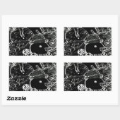 雪の男とYaieの黒いクリスマス 長方形シール (シート)