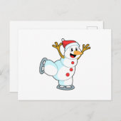 雪の男の子がアイススケートとアイススケートを楽しむ.PNG ポストカード (正面/裏面)