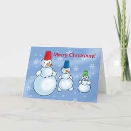 雪の男の子たちがクリスマスをお祝いします カード
