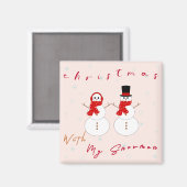 雪の男の子とクリスマス | かわいいクリスマスマグネット マグネット (正面/裏面)