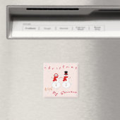 雪の男の子とクリスマス | かわいいクリスマスマグネット マグネット (インサイチュ (食洗機))