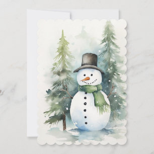 雪の男の祝クリスマス 招待状