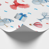 雪の男性クリスマスパターン ラッピングペーパー (角)