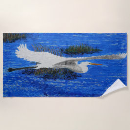 雪の白いイネ ビーチタオル