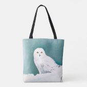 雪の白いオーロラの冬空と雪の青 トートバッグ (裏面)
