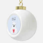 雪の白いクマ セラミックボールオーナメント (右)