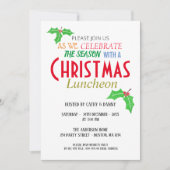 雪の白いクリスタル クリスマス ランチョン招待状 招待状 (正面)