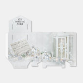 雪の白いクリスマスランタン フェイバーボックス (折り畳みなし)