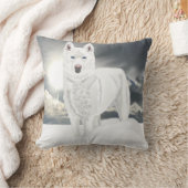 雪の白いハスキー クッション (ブランケット)