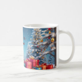 雪の白い冬のクリスマス コーヒーマグカップ