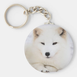 雪の白い北極キツネ キーホルダー
