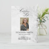 雪の白い木のお祝いの人生の葬儀 招待状 (スタンド正面)