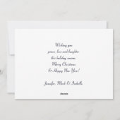 雪の白い背景の可愛い北極狐 シーズンカード (裏面)