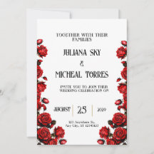 雪の白い赤いバラ結婚ズ