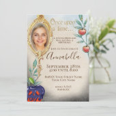 雪の白い魔法をかけられたおとぎ話パーティー 招待状 (スタンド正面)