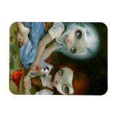 "雪の白とバラの赤"フレックス磁石 マグネット (横)