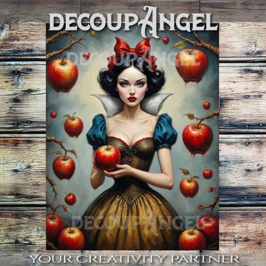 雪の白と赤のリンゴ#1 – デコページ –  薄葉紙