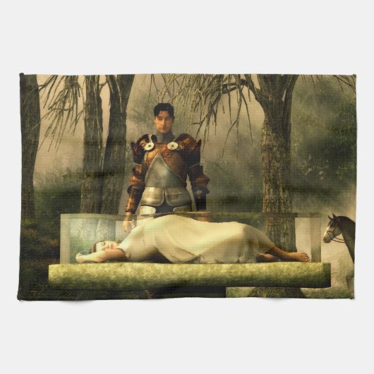 雪の白のガラス棺 キッチンタオル (横)