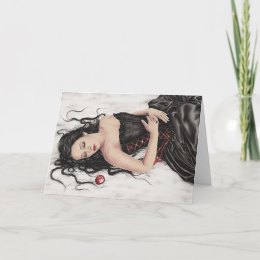 雪の白の秋の挨拶状 カード (正面)