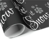 雪の白黒スノーフレークのクリスマス ラッピングペーパー (ロールコーナー)