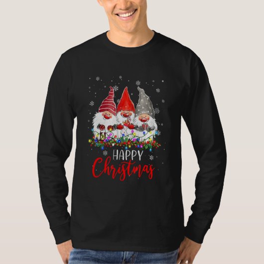雪の白3人のこびとのいけないクリスマス Tシャツ (正面)