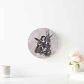 雪の白II ラウンド壁時計 (ホーム)