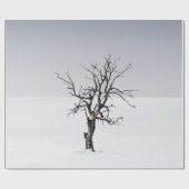 雪の真ん中の裸の木 ラッピングペーパー (フラット)