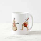 雪の眠りの精が付いている水泳パンツのサンタ コーヒーマグカップ (正面右)