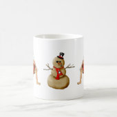 雪の眠りの精が付いている水泳パンツのサンタ コーヒーマグカップ (中央)