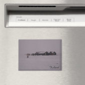 雪の磁石にアイスランドの馬 マグネット (インサイチュ (食洗機))